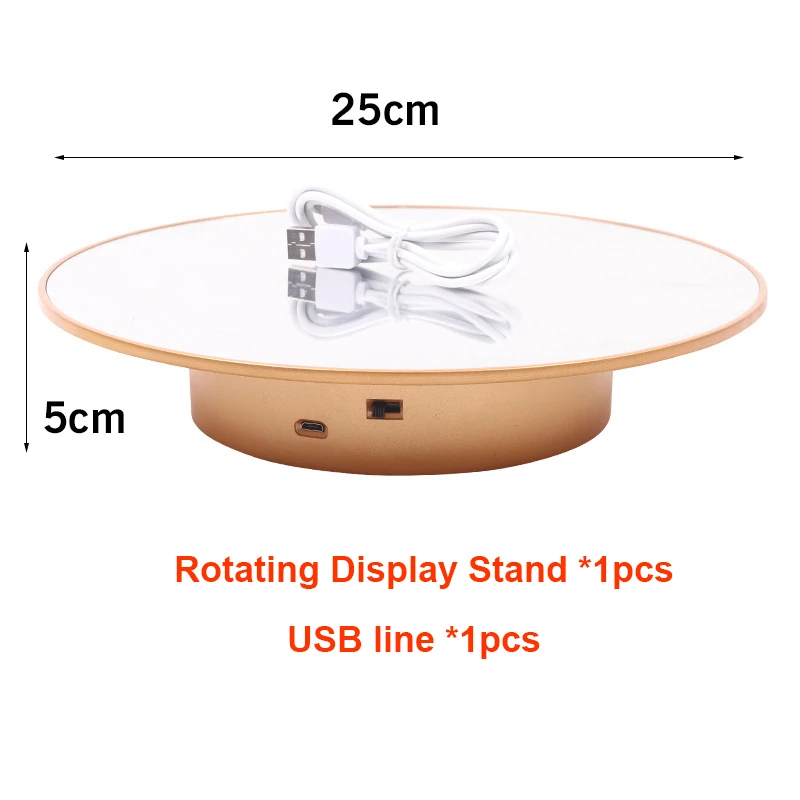25Cm Rotating Display Stand 360 Degree Motorized Turntable For Glam  Mannequin Head Mirror Covered Spinner Stand Max Load 8KG