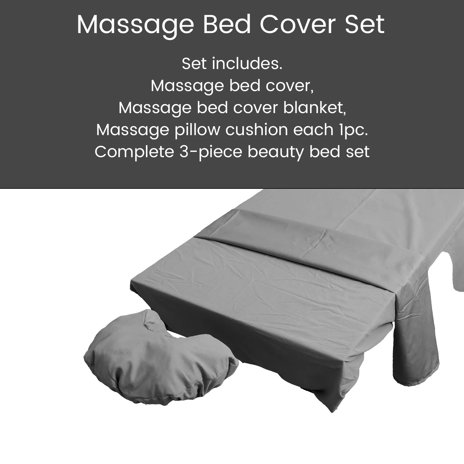 3Pcs Massage Table Cover Beauty Salon Chemical Fibre Massage Bed Cover Comfort Breathable Massage Sheets for Commercial and Home