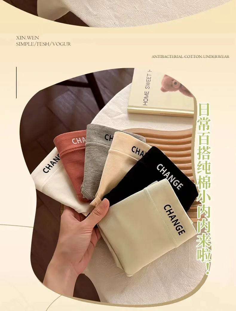 Women's Cotton Underwear panty Sexy Solid Color Triangle Pants Girl Mid Waist Seamless Comfort Underpants Female Lingerie