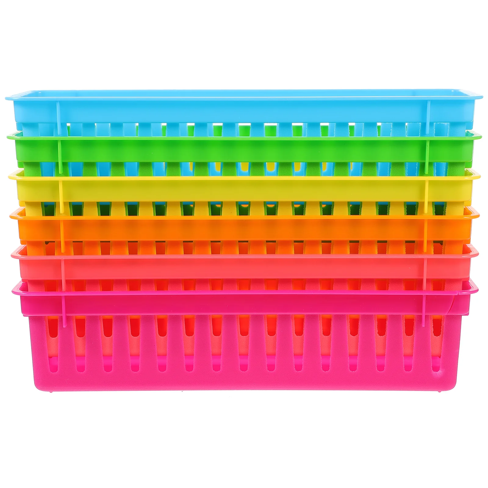 

Storage Plastic Desk Pencil Holder Stationery Basket Colorful Classroom Supplies