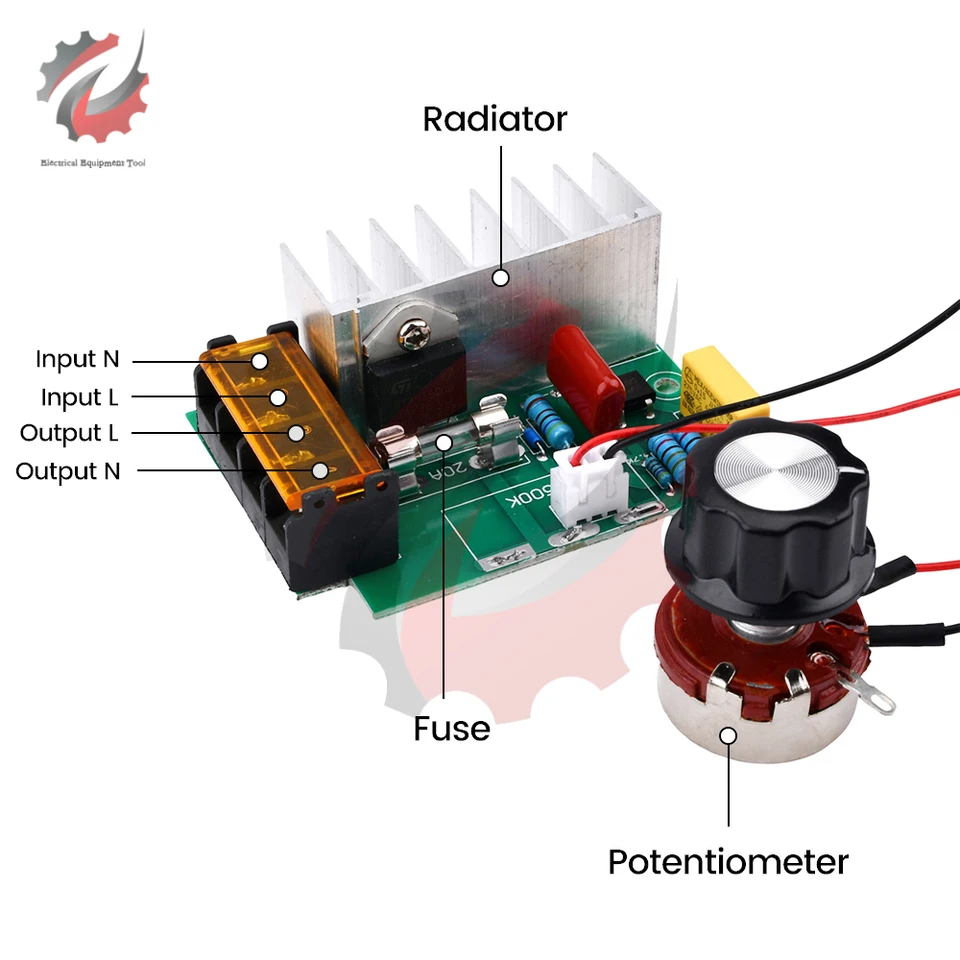 2PCS AC 0-220V 4000W SCR Voltage Regulator - Motor Speed Controller, Dimmer, Thermostat Governor
