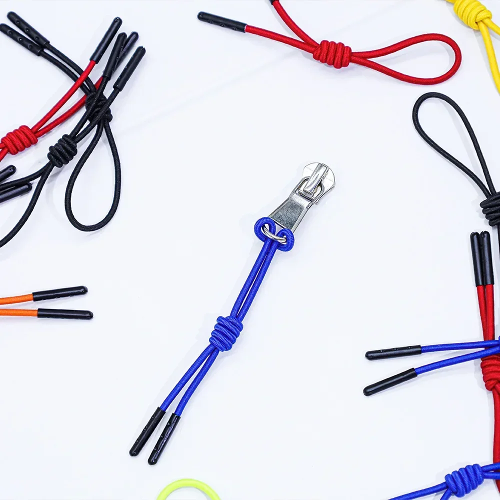 Zipper Pullers 5pcs Elastic Rope Zipper Pullers Bright Colorful Polyester Rope Decorative Puller Suitcase Handbag