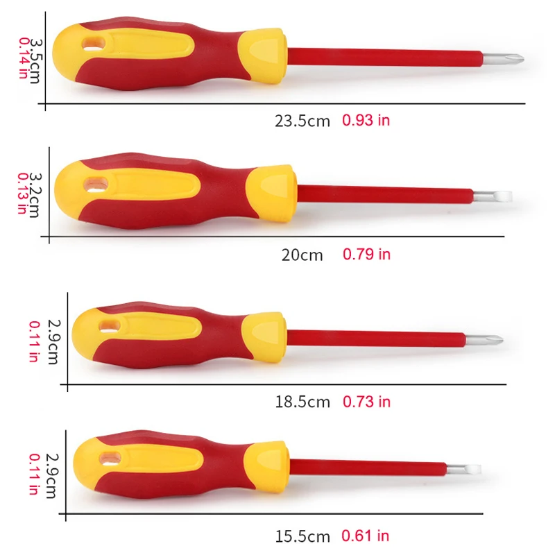 8 PCS Insulated Screwdriver Set Slotted Phillips High Voltage Resistant Screw Driver Electrician's Professional Tools Hand Tools