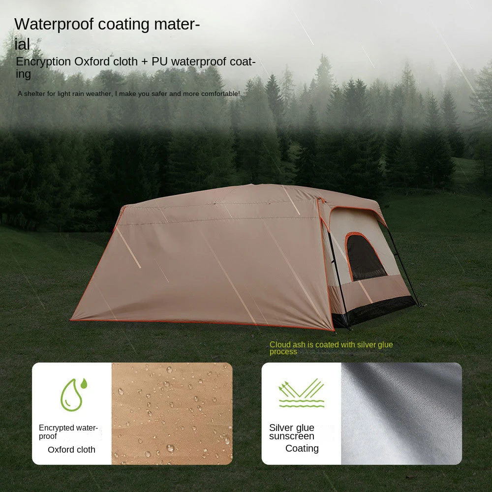 Double Rainproof Outdoor Tent, 2 Rooms and 1 Hall 2