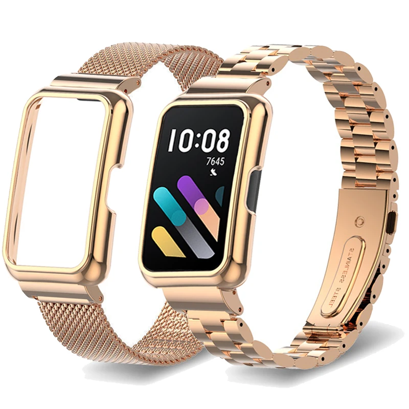 Pulseira de para Banda de Honra Pulseira Inteligente Pulseiras de Metal Protetor de Case para Huawei Aço Inoxidável