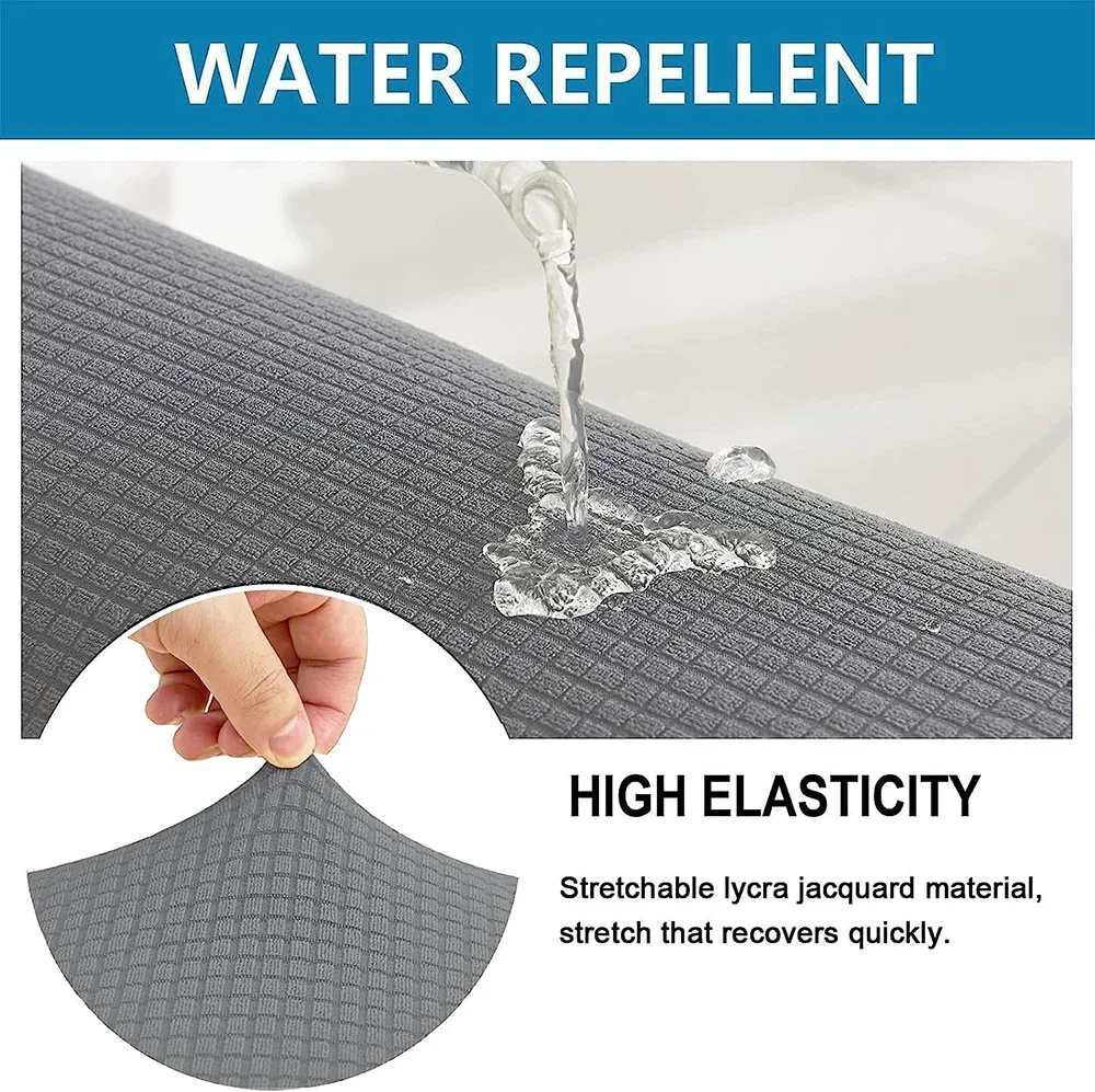Waterproof Sofa Seat Cushion Cover Jacquard Polar Fleece Sofa Covers Elastic Removable Couch Cover Pets Kids Furniture Protector 6