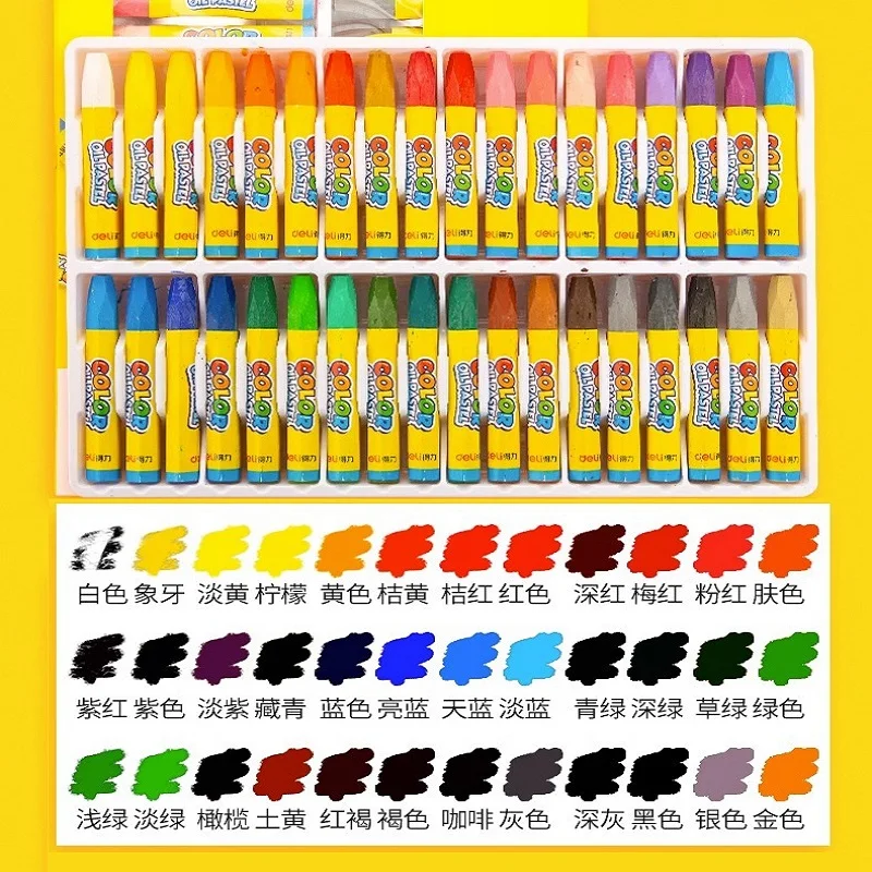 Deli Oil Painting Stick 12/18/24/36 Color Crayon 오일파스텔 Pastel Children Professional Drawing Graffiti Safe And Non-toxic Washable oil pastels artist pastel sticks