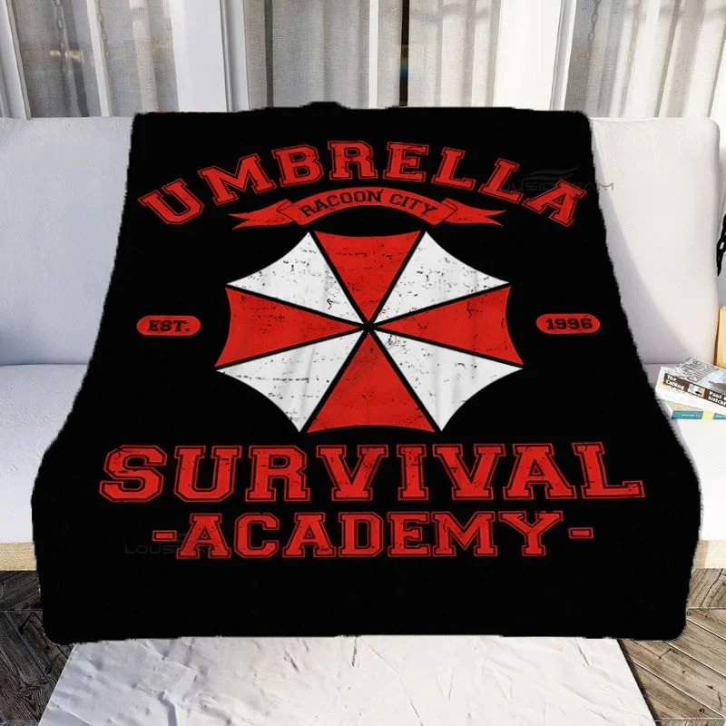Raccoon City Umbrella Patterns Blanket 3D Game Flannel Blanket Cosy Lazy Couch Cover Blanket Super Soft Sheet Mattresses 6
