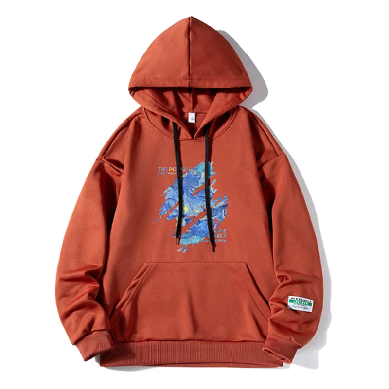 2023 Autumn New Hooded Sweatshirt Men's Street Fashion Fashion Brand Loose Versatile Coat Casual Printing Couple Sweatshirt