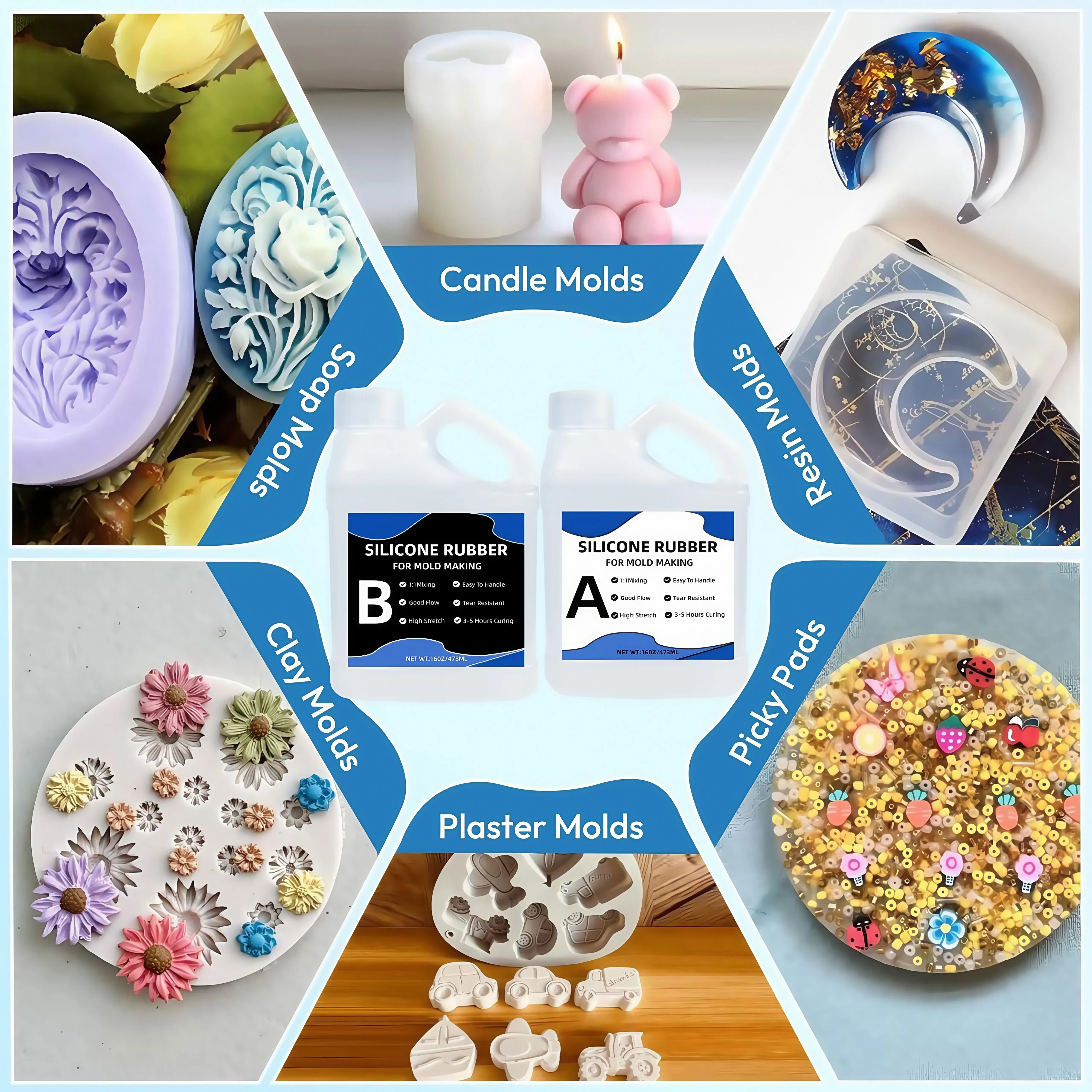 Durable Liquid Silicone for Versatile Mold Making - Ideal for Resin, Casting, Candles & DIY Crafts