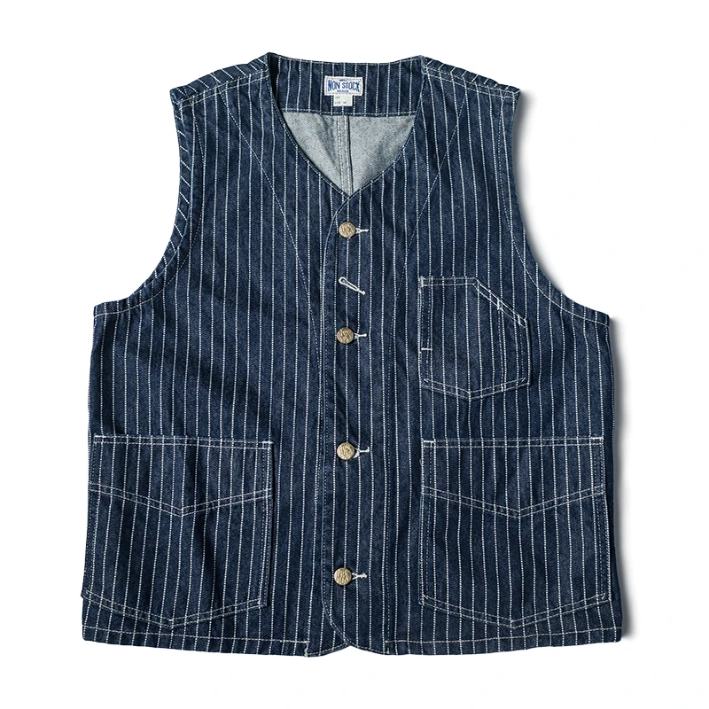 Non Stock 1930s Wabash Stripe Work Vest Vintage Railroad