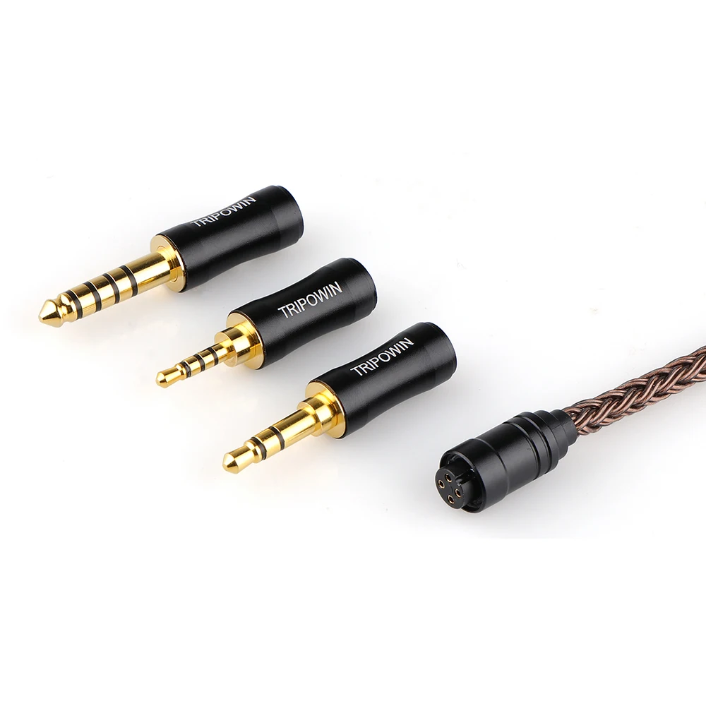 Âmbar Tripowin 32awg Ofc Oxigênio Livre Cabo Hifi Cabo Iem com Intercambiáveis 2.5 Milímetros 3.5 Milímetros 4.4 Milímetros Plug Pvc Luva para Audiophile - Image 2