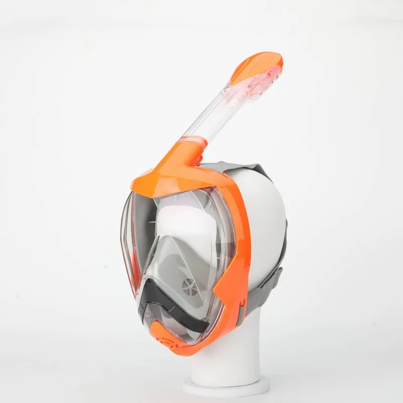 Snorkeling diving mask Full Face 180&deg;Panoramic View Silicone Dry Top Snorkeling Diving Swimming Goggles 2 Snorkels Anti-Fog Anti-Leak