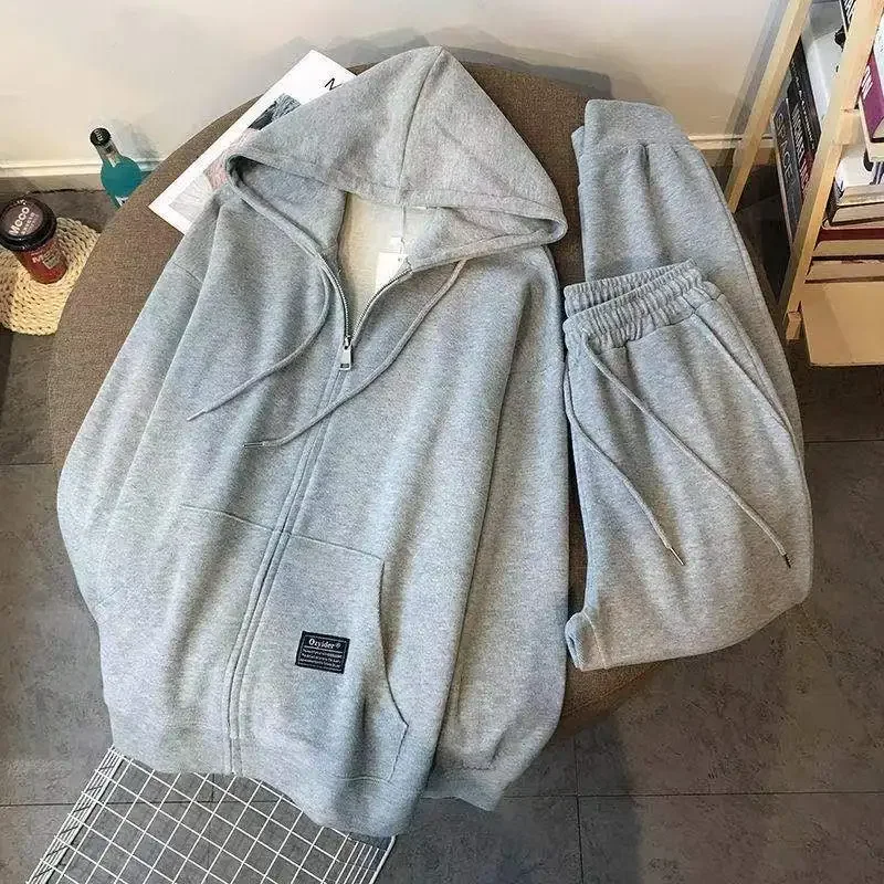 Long Sleeve Loose Casual Add Size Women Clothing Set Tops Hoody Ladies Sweatshirt Autumn Outfits Oversized Hoodies Suit Coat