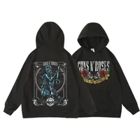Guns N' Roses We'Re Back Retro Street Style Hoodie For Women O-Neck Pocket Pullover Fleece Hoody Breathable Pullover Woman Hoody 2