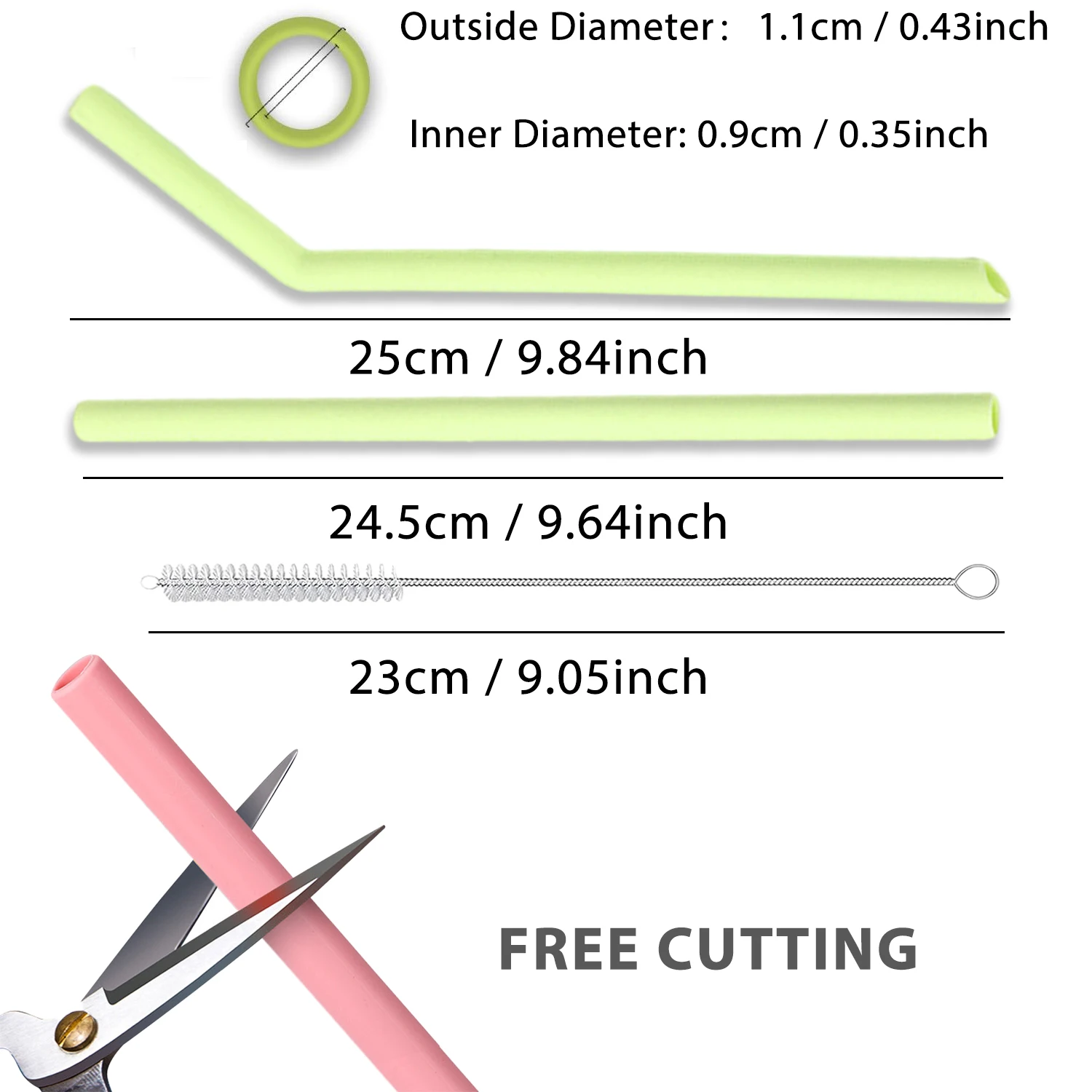Reusable Colorful Silicone Straws Safe Scratch-Resistant & Heat-Resistant Bubble Tea Straw Cup Accessories
