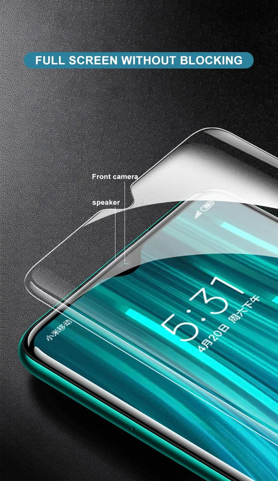 S218513238d5540bcb1e808d5ce519147g 9H Tempered Glass for Xiaomi, Redmi 8, 8A, 9, 9A, 9C, 10A, 10C Screen Protector Redmi Note 8, 9, 10 Pro Max, 8T, 9T, 9S Protective Glas Film Mallzona