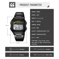 Skmei hommes militaire compte à rebours chronographe mâle montre-bracelet numérique 5Bar étanche montre pour hommes horloge rétro-éclairage haut montre de Sport 6