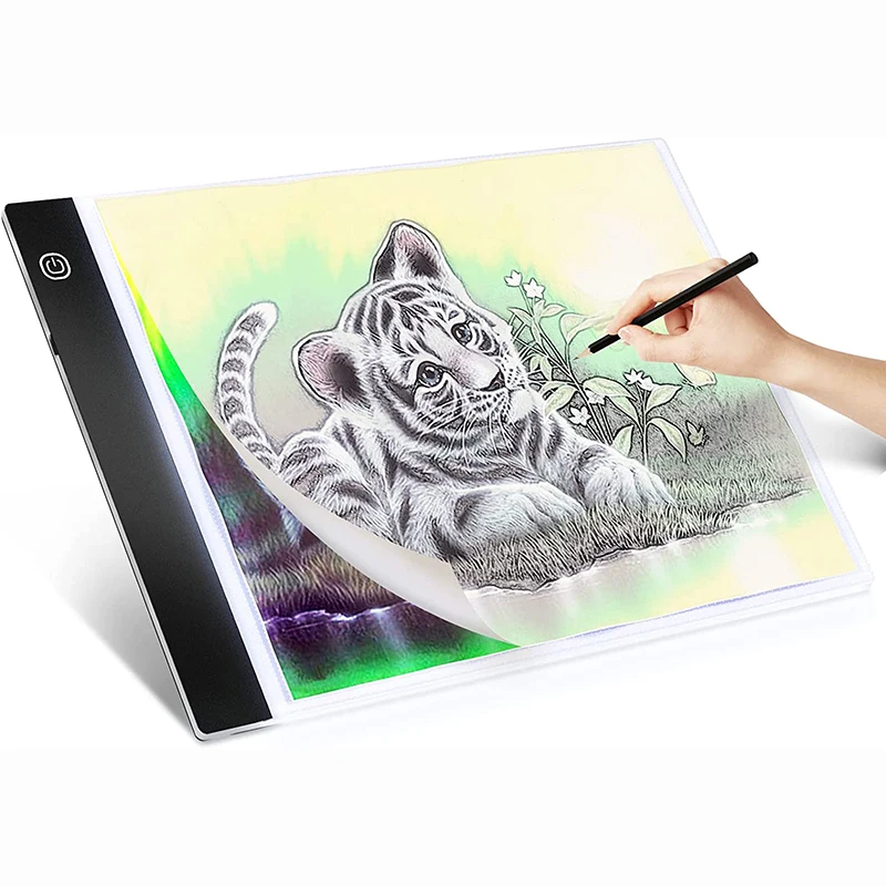 [A3 / A4 Size] Dimmable Light Pad Drawing Board, Eye Protection Light Box,  Black