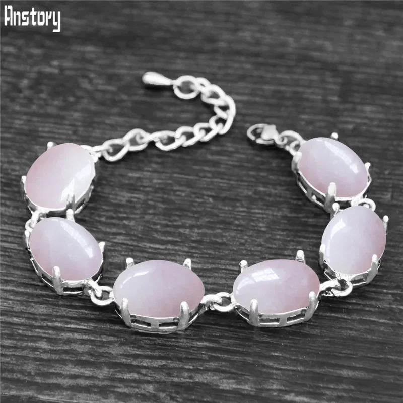 Bracelet Jewelry Vintage Oval Natural Jades Quartz Women