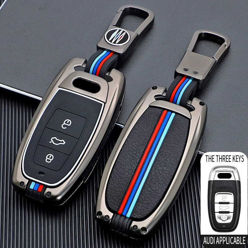 Zinc Alloy Key Cover Case 360 Degree Full Protect For Audi R8 Q5 Q7 S3 ...