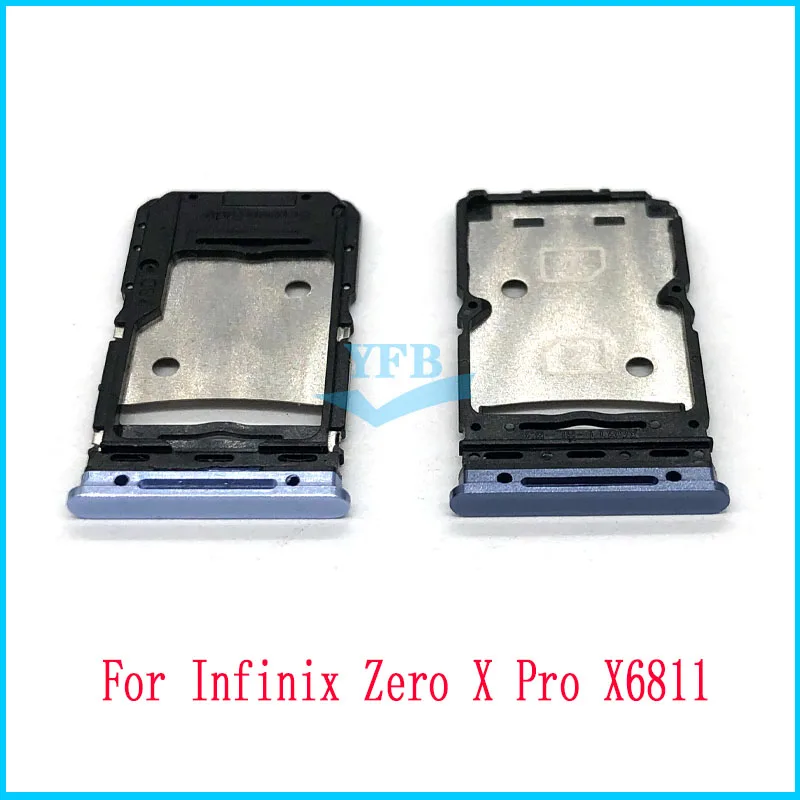 Phone Sim Tray Holder For Infinix Note 11 Pro X697 Zero X Pro X6811 Note 11s X698 Sim Card Tray Reader Holder Adapter Repair Spare Parts