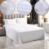 1PC Bed Sheets Polyester Cotton Washed Material Pure White Grey Blue Hotel Bed Sheets Single and Double Home Use (no Pillowcase) 1