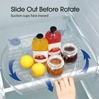360 Rotate Rectangle Tray Lazy Organizer Turntable Storage Tray Clear Food Storage Organizer Spice Rack For Kitchen Organizer 1