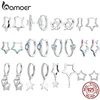 Bamoer Original 925 Sterling Silver Stars Wars Power Hoops Earrings Twist Ear Buckles For Women Girls Party Wedding Fine Jewelry