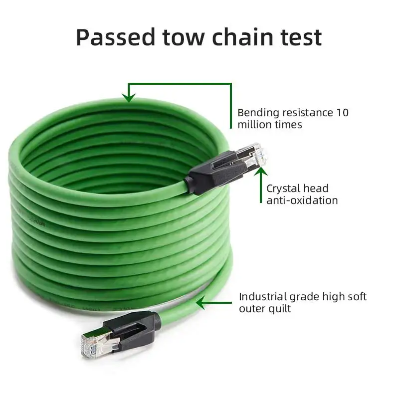 산업용 Profinet 네트워크 케이블 서보 EtherCAT 높은 유연성 드래그 체인 차폐 Cat 6A 기가비트 라인 8Pin RJ45 연장 와이어