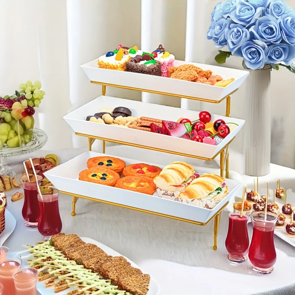 1PCS Three Layer Fruit Tray Rack et Table Cold Plate Creative Fruit Tray Rack Cake Sweet Snacks Food Display