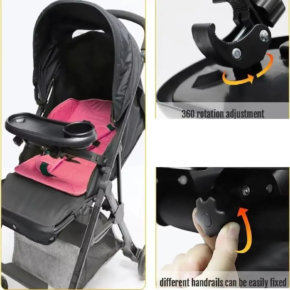 Antislip Stroller Cup Holder Detachable Practical Universal Stroller Tray Convenient Multi-purpose Pushchair Snack Table
