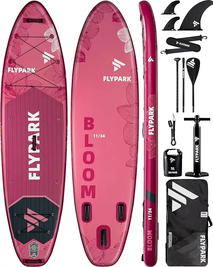 

Flypark 11'x34''x6''Inflatable Stand Up Paddle Boards, Extra Wide SUP Paddleboard Inflatable, Yoga Stand Up Paddle Board,