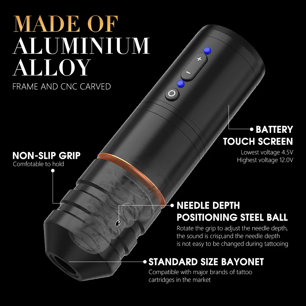 Ambition Ninja Pro ワイヤレス タトゥー マシン ストローク 4.0mm