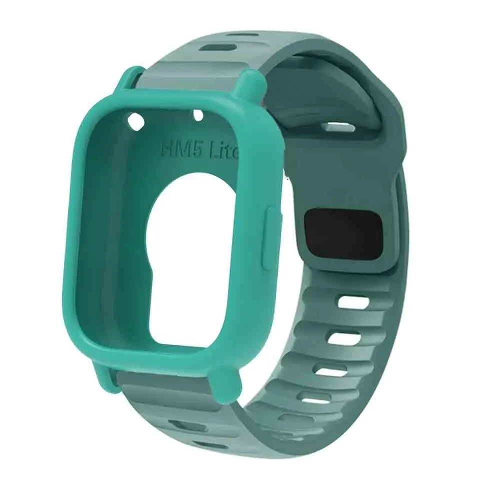 Silicone Strap & Bumper Cover for Smartwatch - Sporty Replacement Wristband Protector