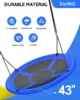 43" Saucer Tree Swing, 700lbs Weight Capacity, Waterproof Flying Saucer Swing with Adjustable Hanging Straps, Swing Seats 2