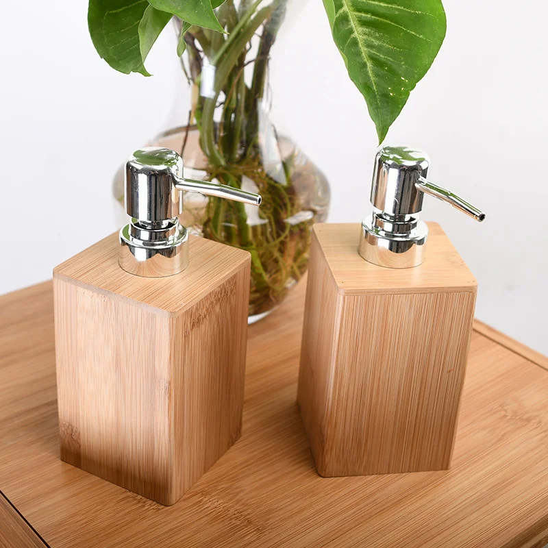Soap Dispenser Shampoo Dispenser Dispenser Bottle Holder Soap Dispenser Bottle Soap Dispenser Lotion Shampoo Dispenser Bottle Holder Bathroom Kitchen Bamboo Liquid Hand Soap Pump 280mL