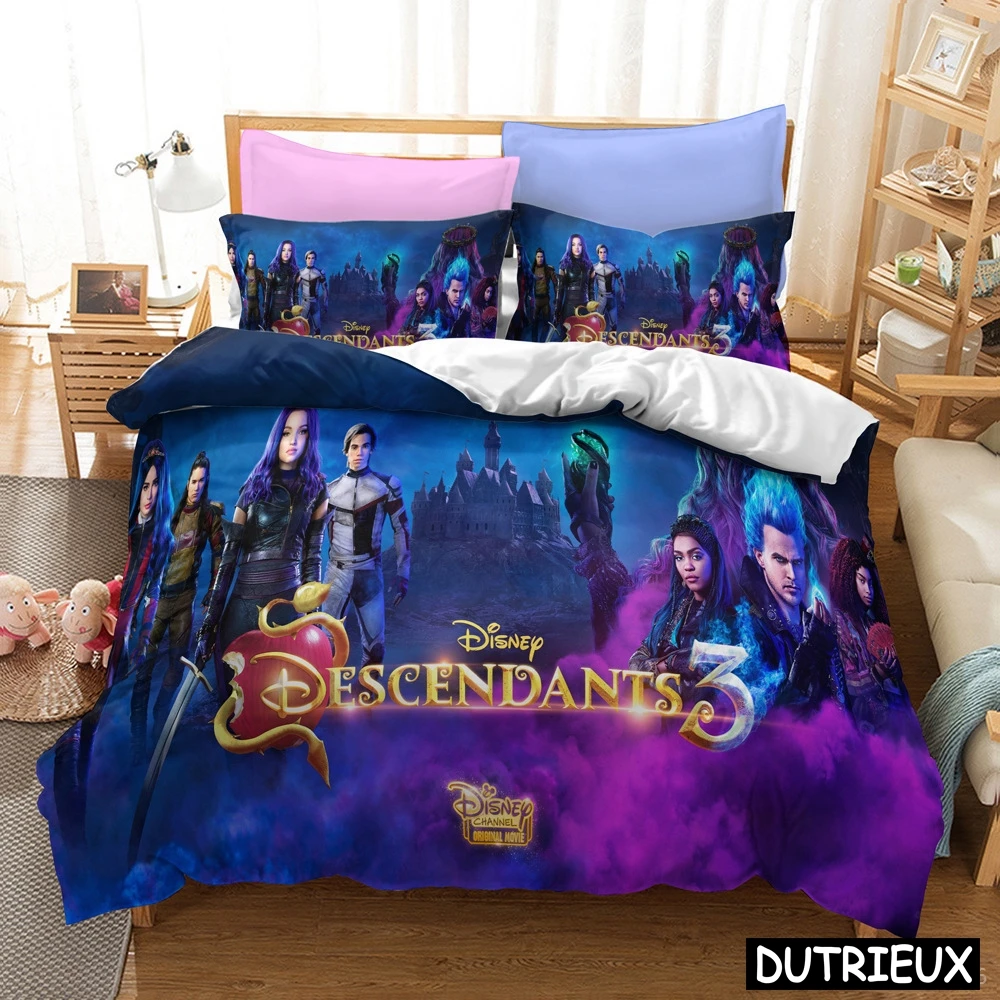 

Descendants 3 Disney Film 3D Bedding Set Soft Duvet Cover With Pillowcase Set Comforter Cover Set Home Textile Bedclothes Gift