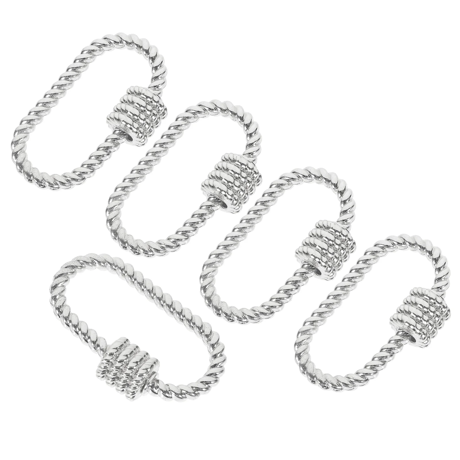 Cubic Screw Carabiner Lock Charms Oval Clasp Screw Locking Pendant Metal Jewelry Connector Keychain Clip Hook Necklace