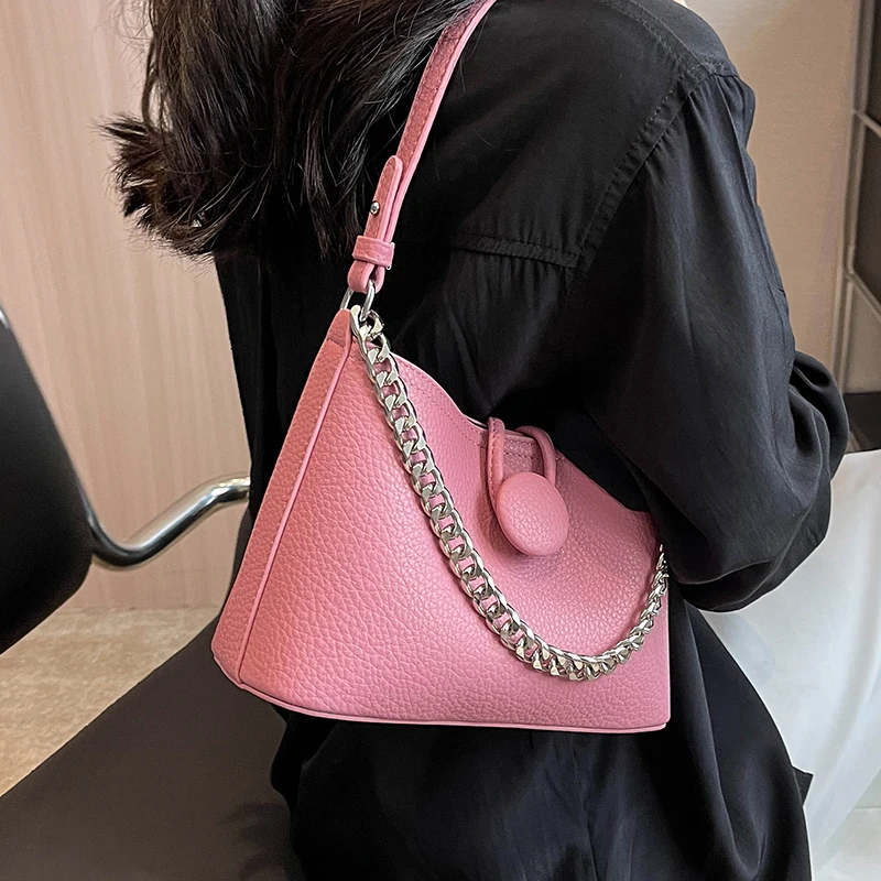 Luxury Designer Bags Women Leather Chain Crossbody Bag,Pink