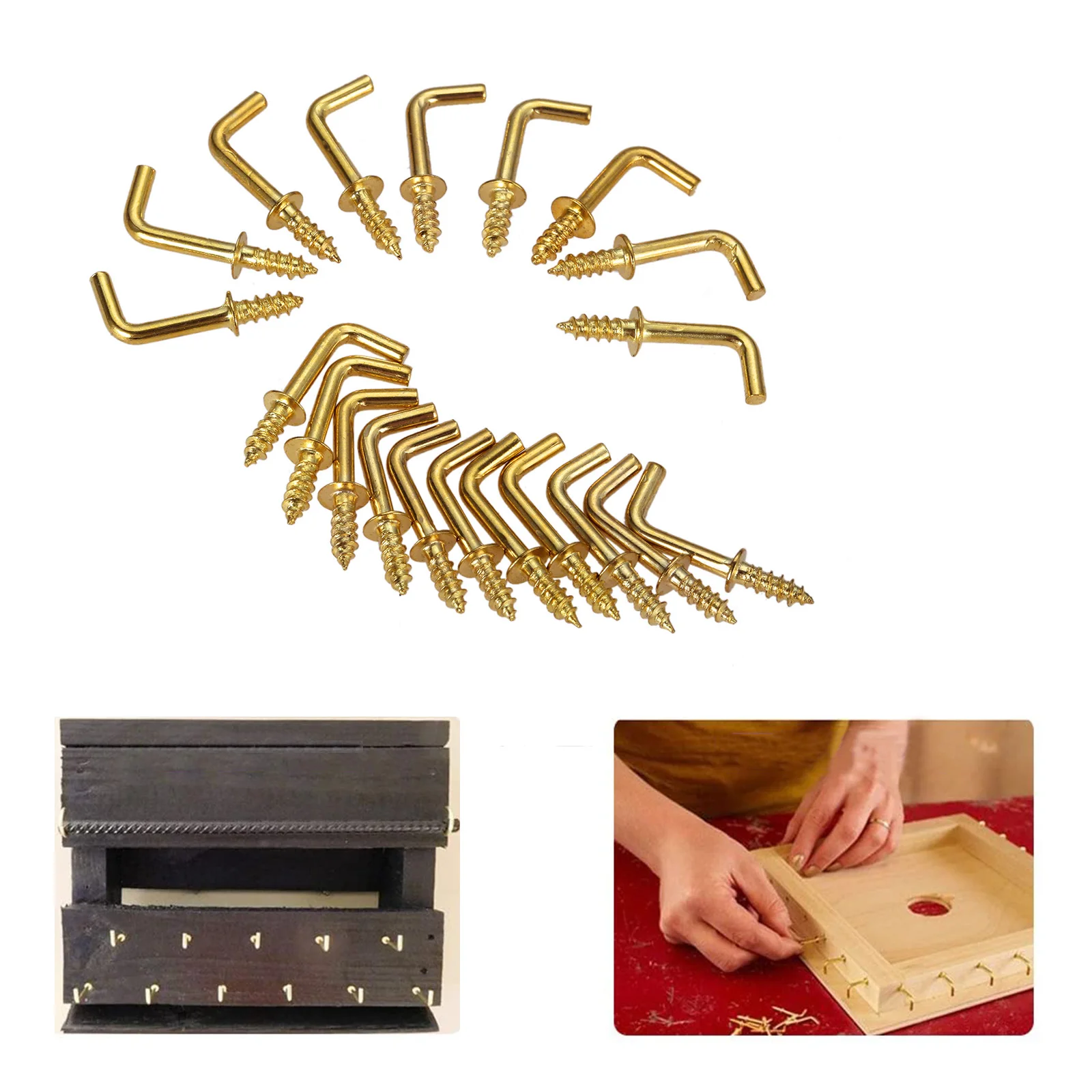 10/20pcs L shape Dresser Cup Hooks Right Angle Screws photo hanger Light Hook line Storage hooks Frame Accessories 6