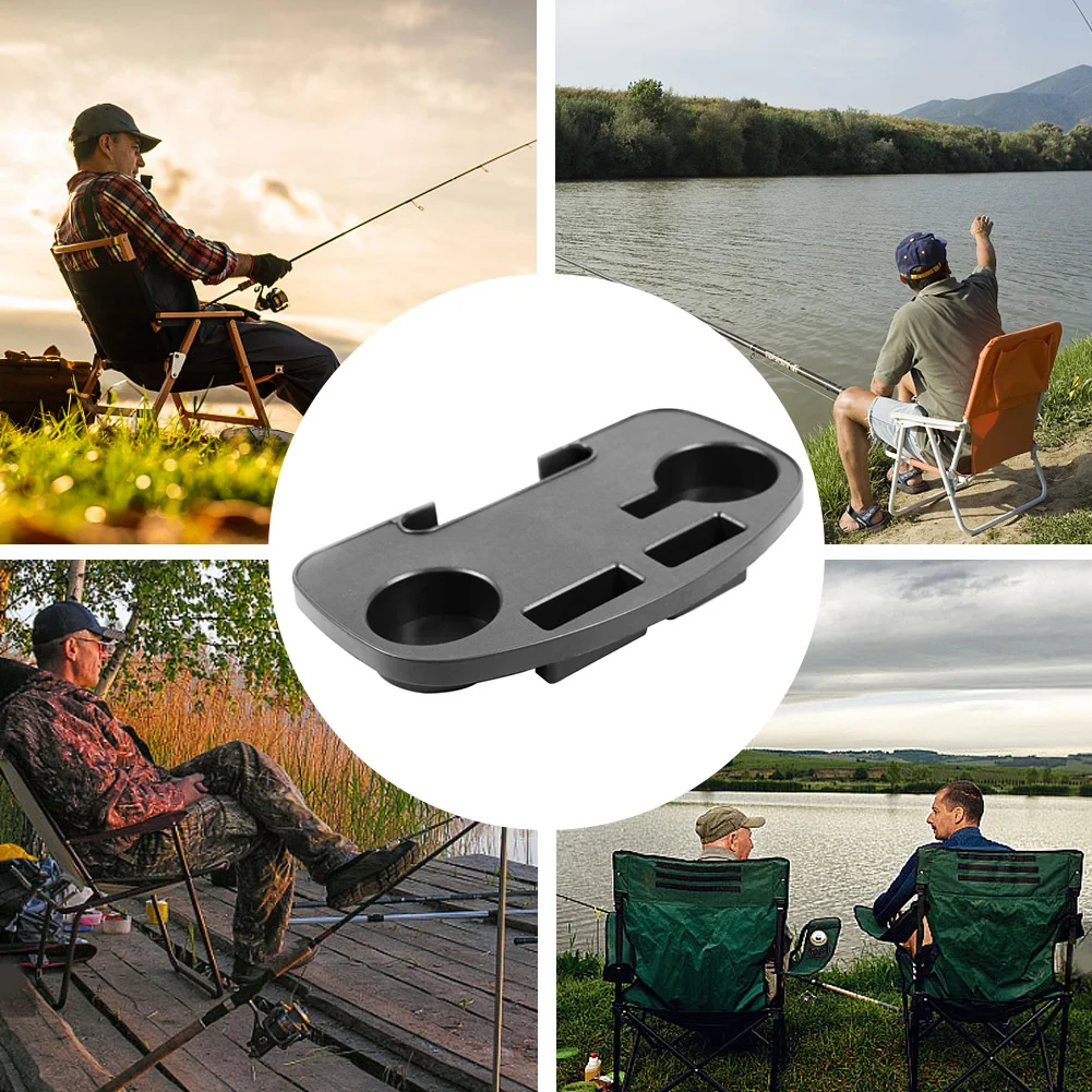 Folding Relaxing Chair Drink Holder Folding Camping Chair Clip On Side Table Cup Drink Holder Tray for Fishing Camping Beach