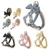 Dog Harness Leash Evening Dress Bow Collar Set Adjustable Cute  Dog Harness For Small Medium Pet Cat Collar Leash Outdoor Walkin 5