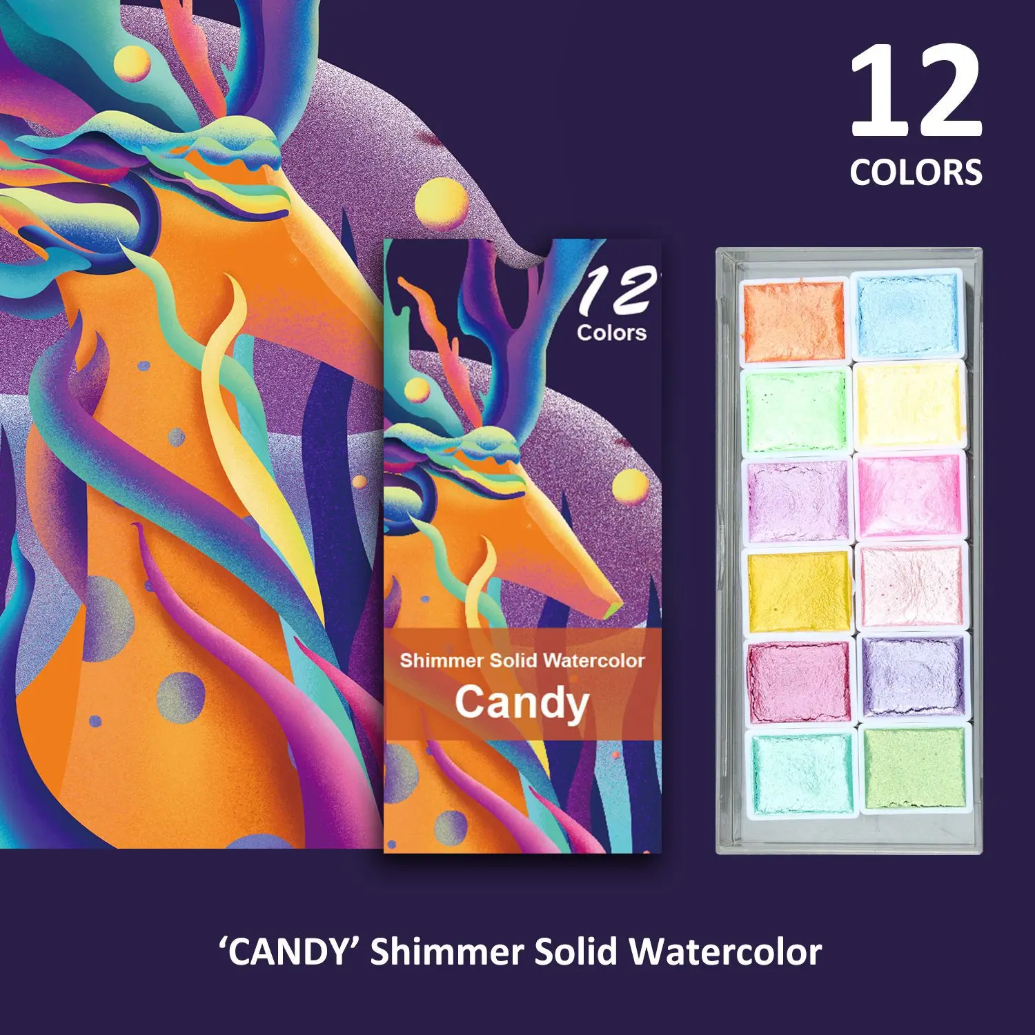 Forestry Paint, Shimmer Metallic Watercolor Paints Set, 20 Colors Shifting Paint Set Kids Adults Beginners Artists B