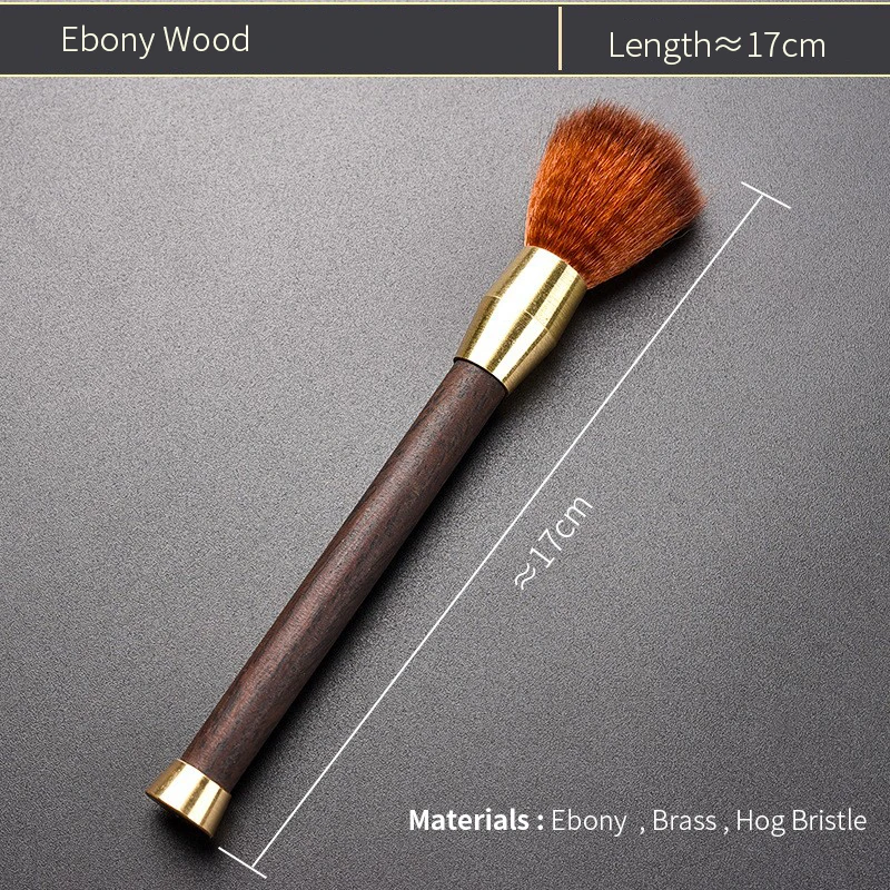 Natural Boar Bristle Tea Cleaning Brush with Ebony Handle