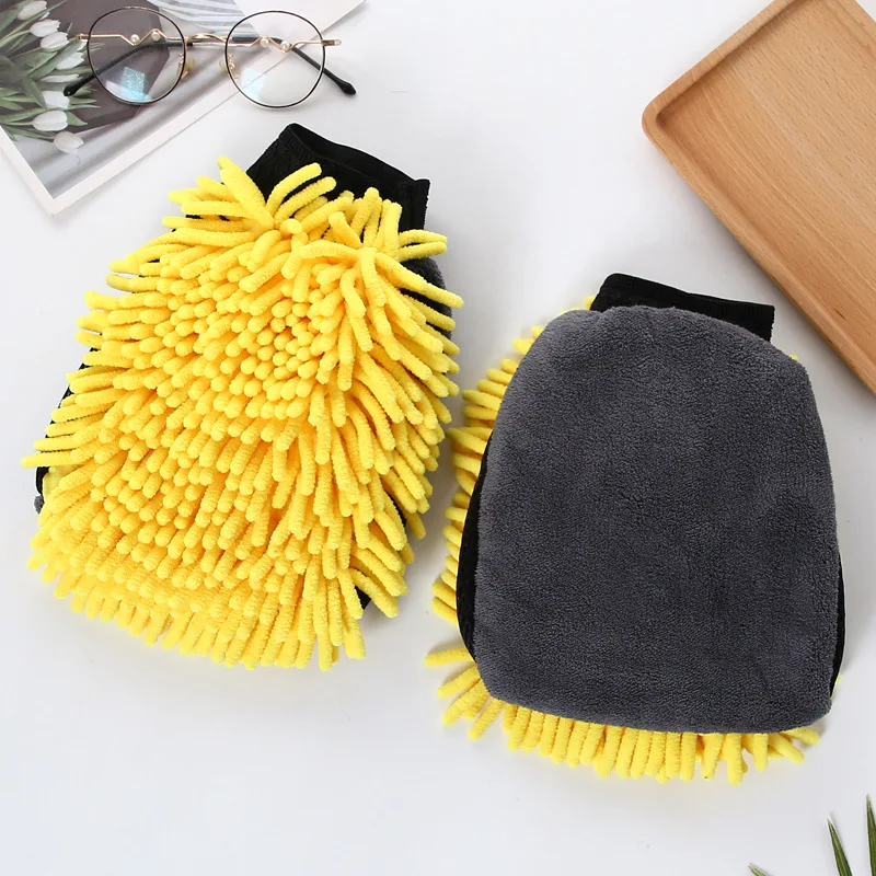 Car Wash Glove Coral Mitt Soft Anti-scratch for Car Wash Multifunction Thick Cleaning Glove Wax Detailing Brush