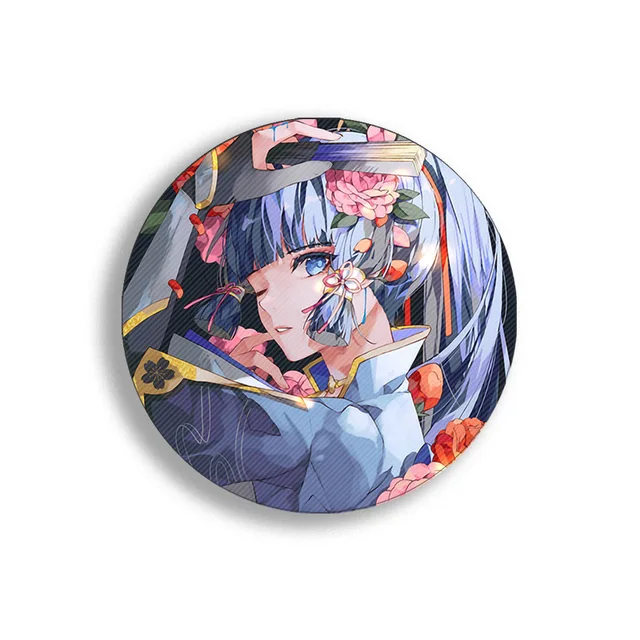 58mm Game Genshin Impact Brooch Pins Anime Badge Cosplay Yae Miko Xiao Zhongli Accessories For Clothes Backpack Decoration Gift Kamisato Ayaka