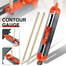 

Profile Scribing Ruler With Pencil Precise Contour Gauge With Lock Irregular Radian Ruler Woodworking Measurement Gauge Tools