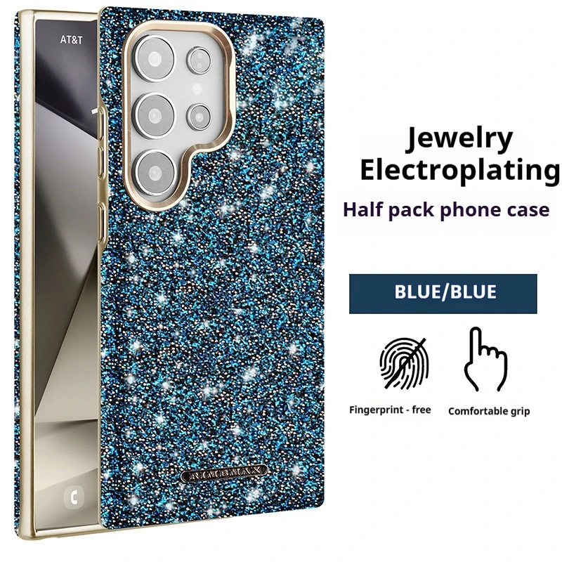 Magnetic Suction Ring Electroplated Anti-Drop Glitter Phone Case