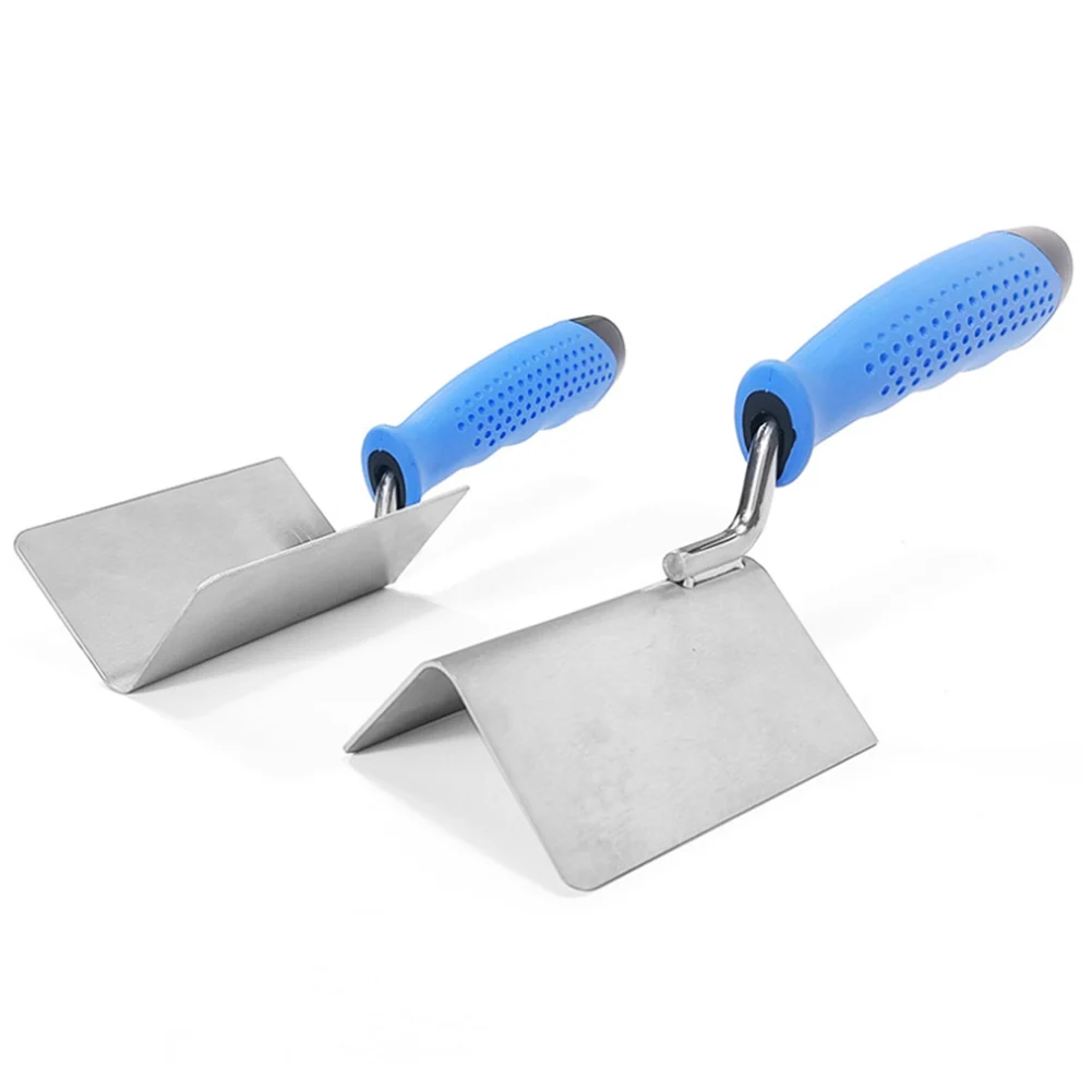 2pcs Corner Trowel Steel Puttying Scraper Plastering Tool With Grip Handle Premium For Scraping Mudding Drywall Hand Tool 4